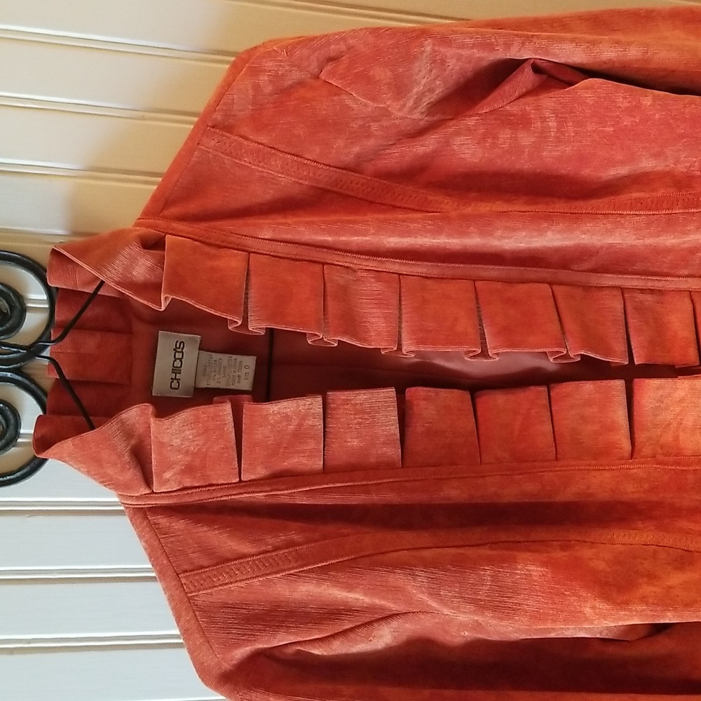Chico's  Ruffle collared jacket - Picture 11 of 12